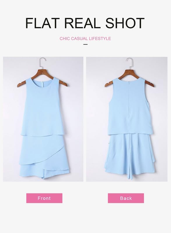 Foto 5 pulgar | Mono Dokotoo 2025 Para Mujer De Verano Con Hombros Descubiertos Azul M - Venta Internacional.