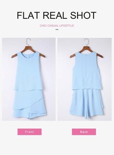 Foto 4 | Mono Dokotoo 2025 Para Mujer De Verano Con Hombros Descubiertos Azul M - Venta Internacional.