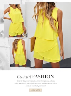Foto 3 | Romper Dokotoo 2025 Primavera-verano Con Cuello Halter Y Volantes, Amarillo - Venta Internacional.