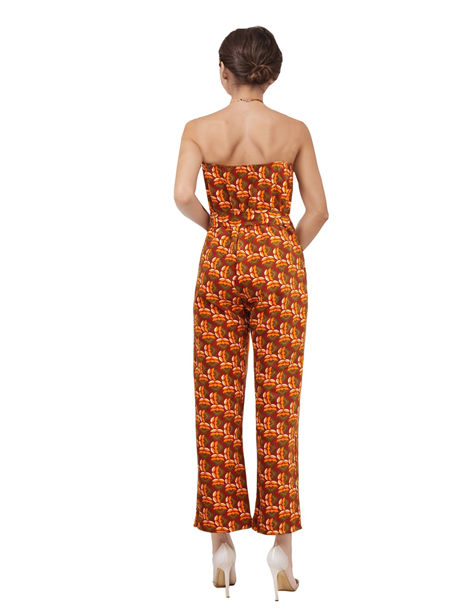 Foto 4 pulgar | Jumpsuit Casual Pantalón Recto Y Blusa Sin Mangas Color Rojo