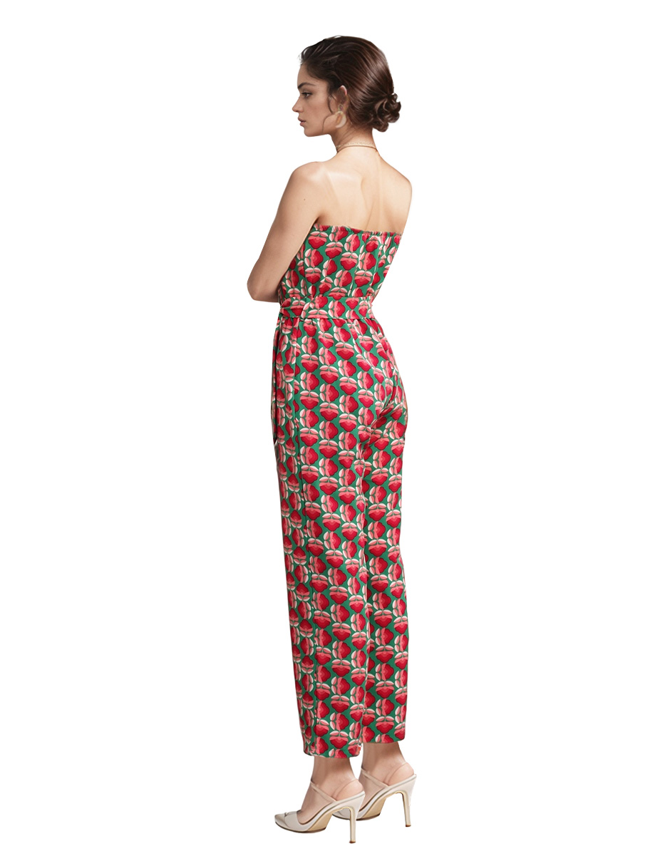 Foto 3 pulgar | Jumpsuit Casual Pantalón Recto Y Blusa Sin Mangas Color Rojo