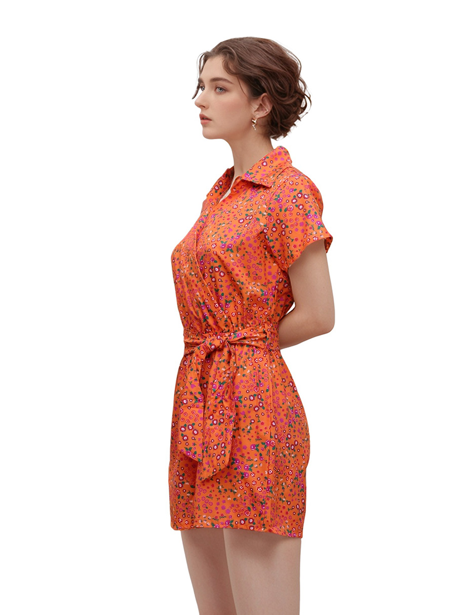 Foto 3 pulgar | Jumpsuit Casual Short Y Blusa Manga Corta Ant Collection Color Naranja