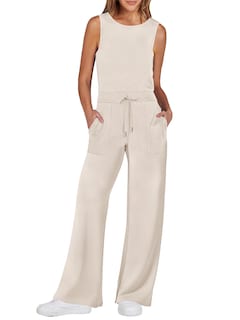 Foto 1 | Mono Anrabess 2025 Para Mujer, Sin Mangas, Pernera Ancha, Color Beige - Venta Internacional.