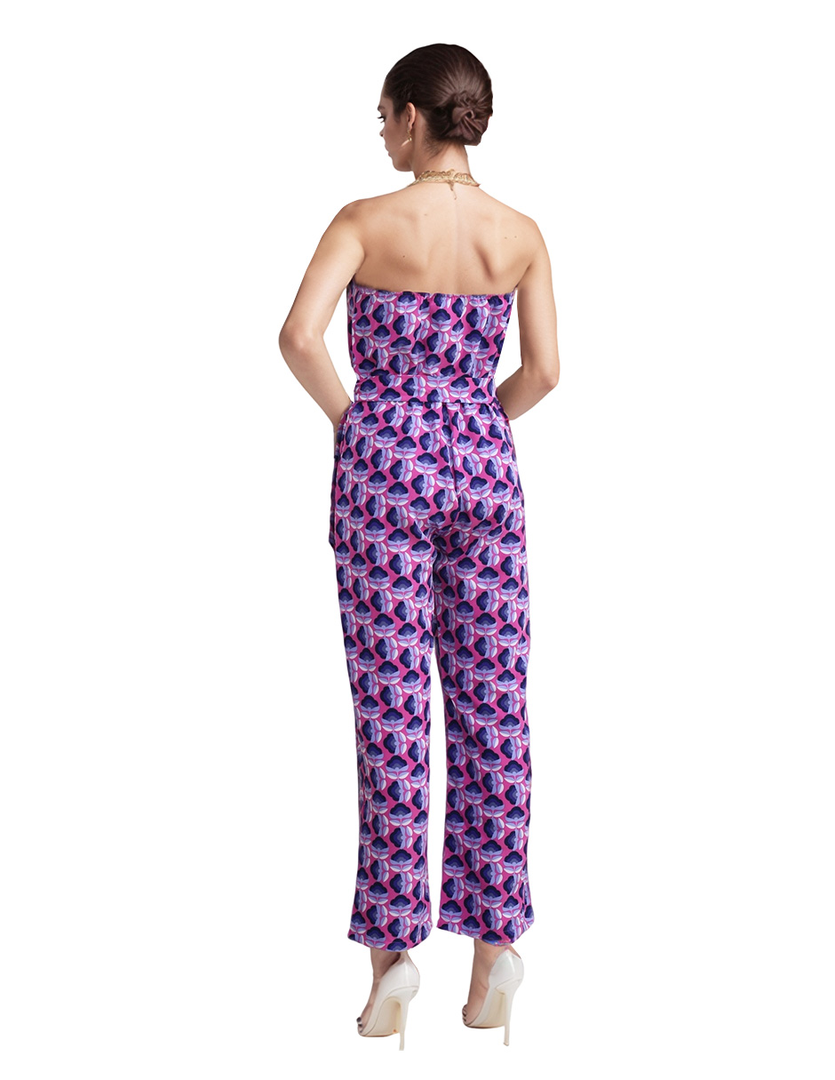 Foto 3 | Jumpsuit Casual Pantalón Recto Y Blusa Sin Mangas Color Rojo