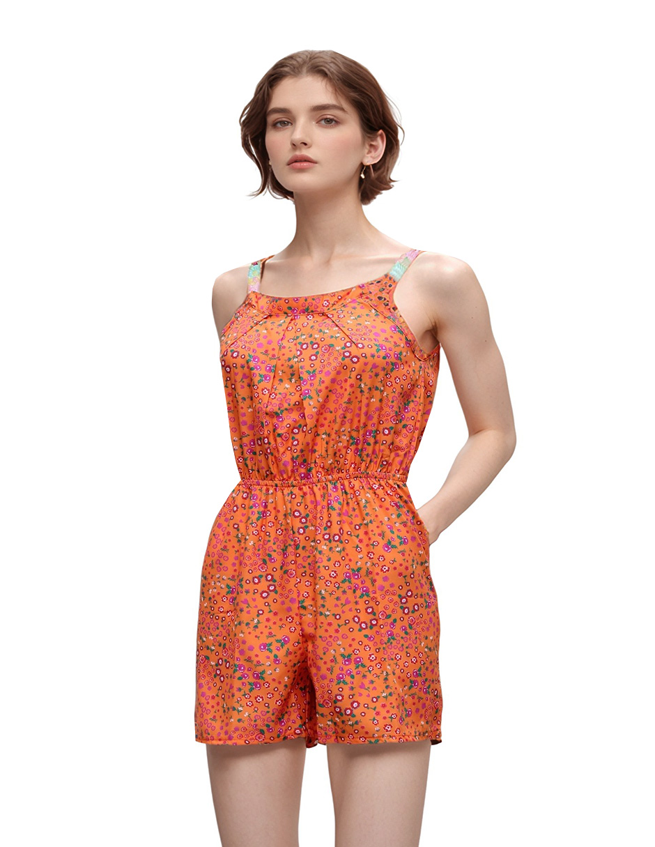 Foto 2 pulgar | Jumpsuit Casual Short Y Blusa Tirantes Ant Collection Color Naranja