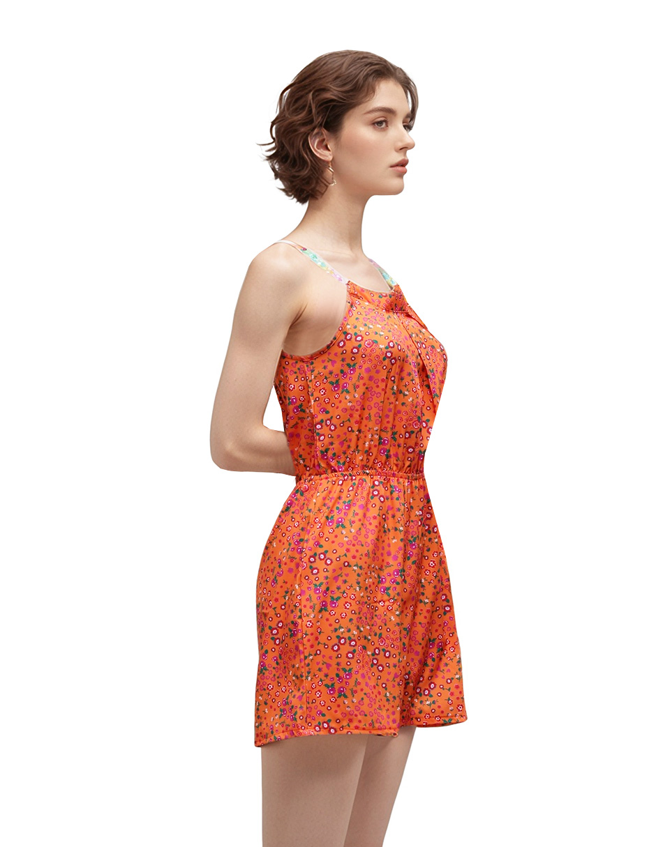 Foto 3 pulgar | Jumpsuit Casual Short Y Blusa Tirantes Ant Collection Color Naranja