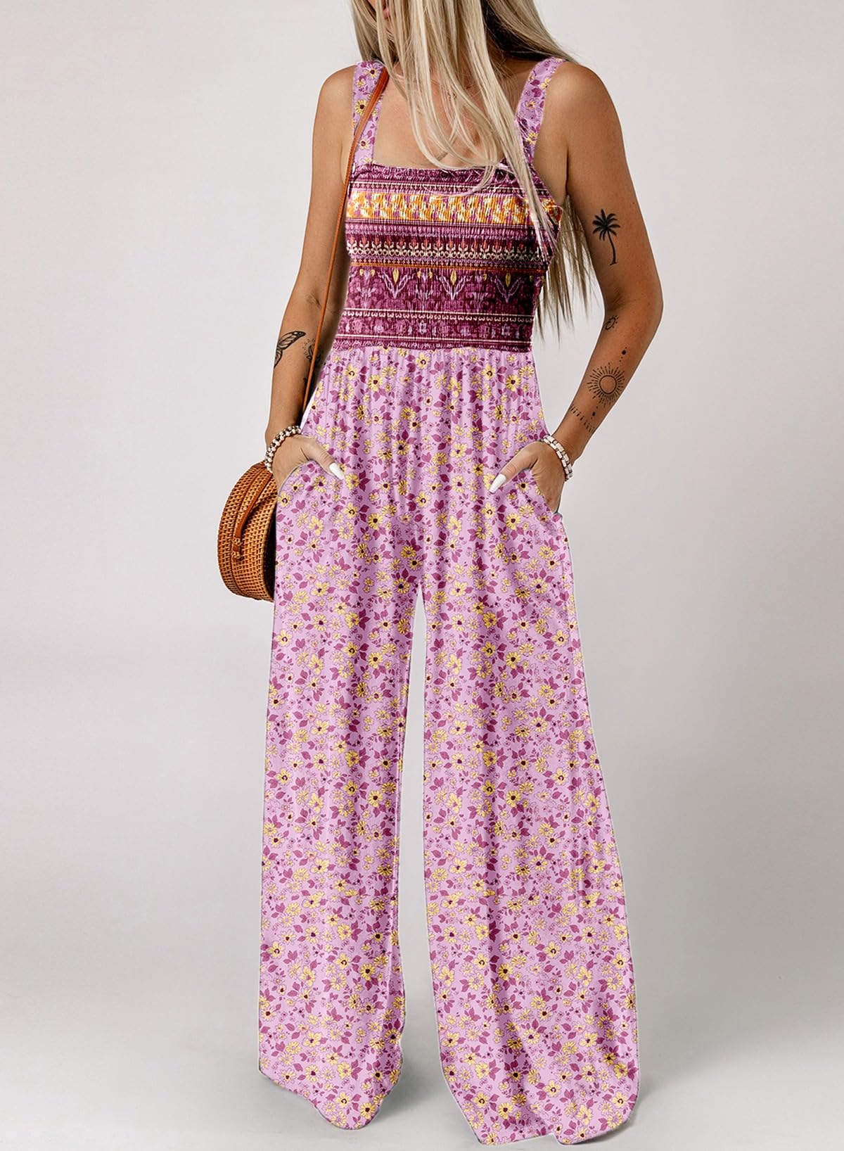 Foto 3 pulgar | Mono Happy Sailed Dressy Con Estampado Floral De Verano Para Mujer - Venta Internacional.