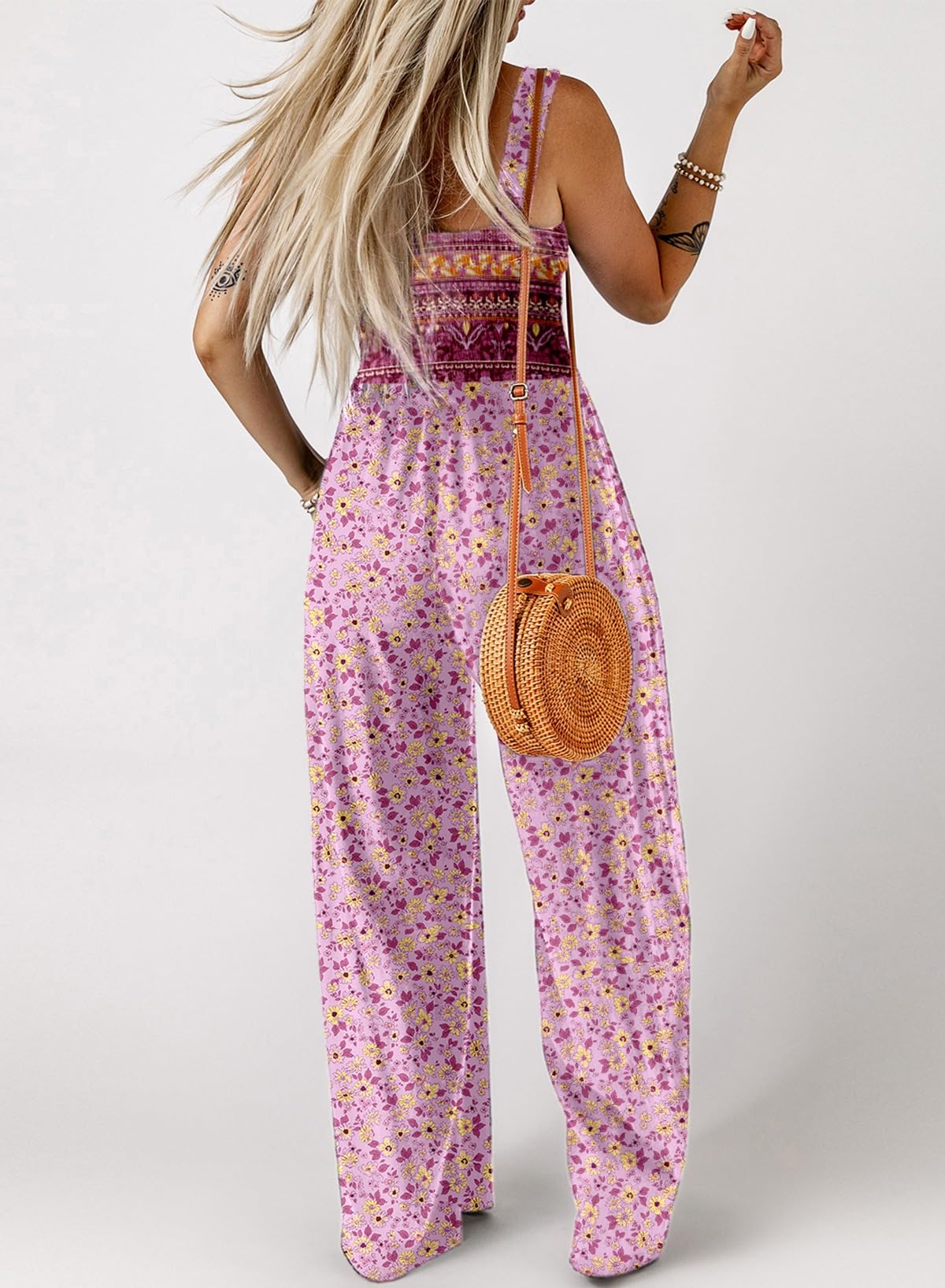 Foto 4 pulgar | Mono Happy Sailed Dressy Con Estampado Floral De Verano Para Mujer - Venta Internacional.