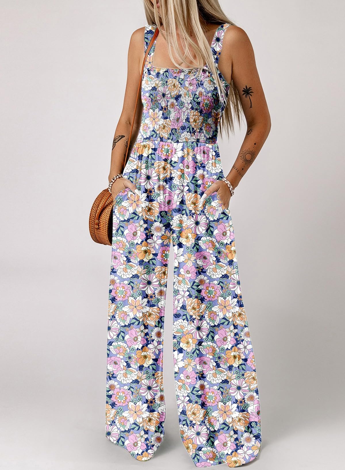 Foto 2 | Monos Happy Sailed Dressy De Verano Con Estampado Floral Morado - Venta Internacional.