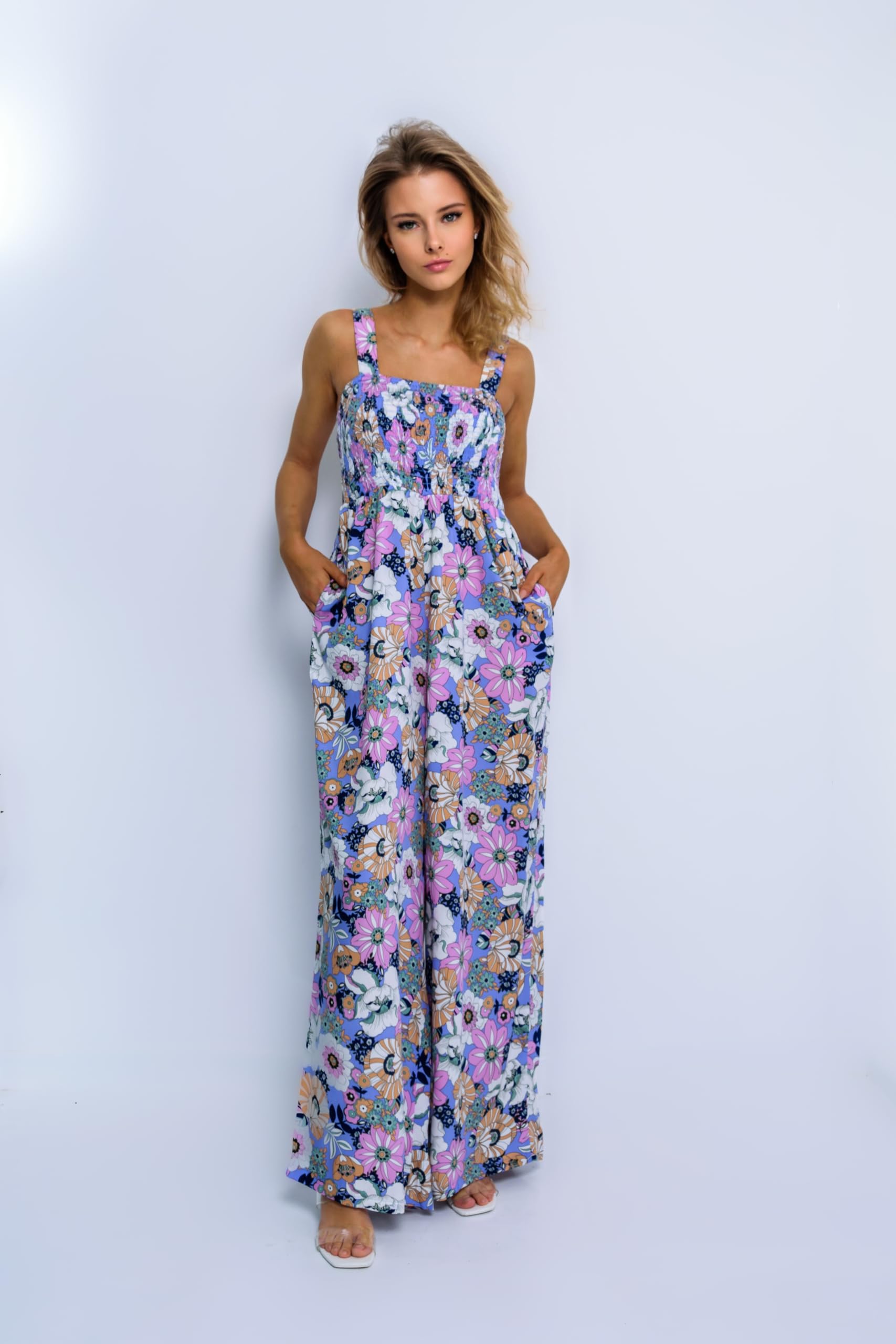 Foto 6 | Monos Happy Sailed Dressy De Verano Con Estampado Floral Morado - Venta Internacional.