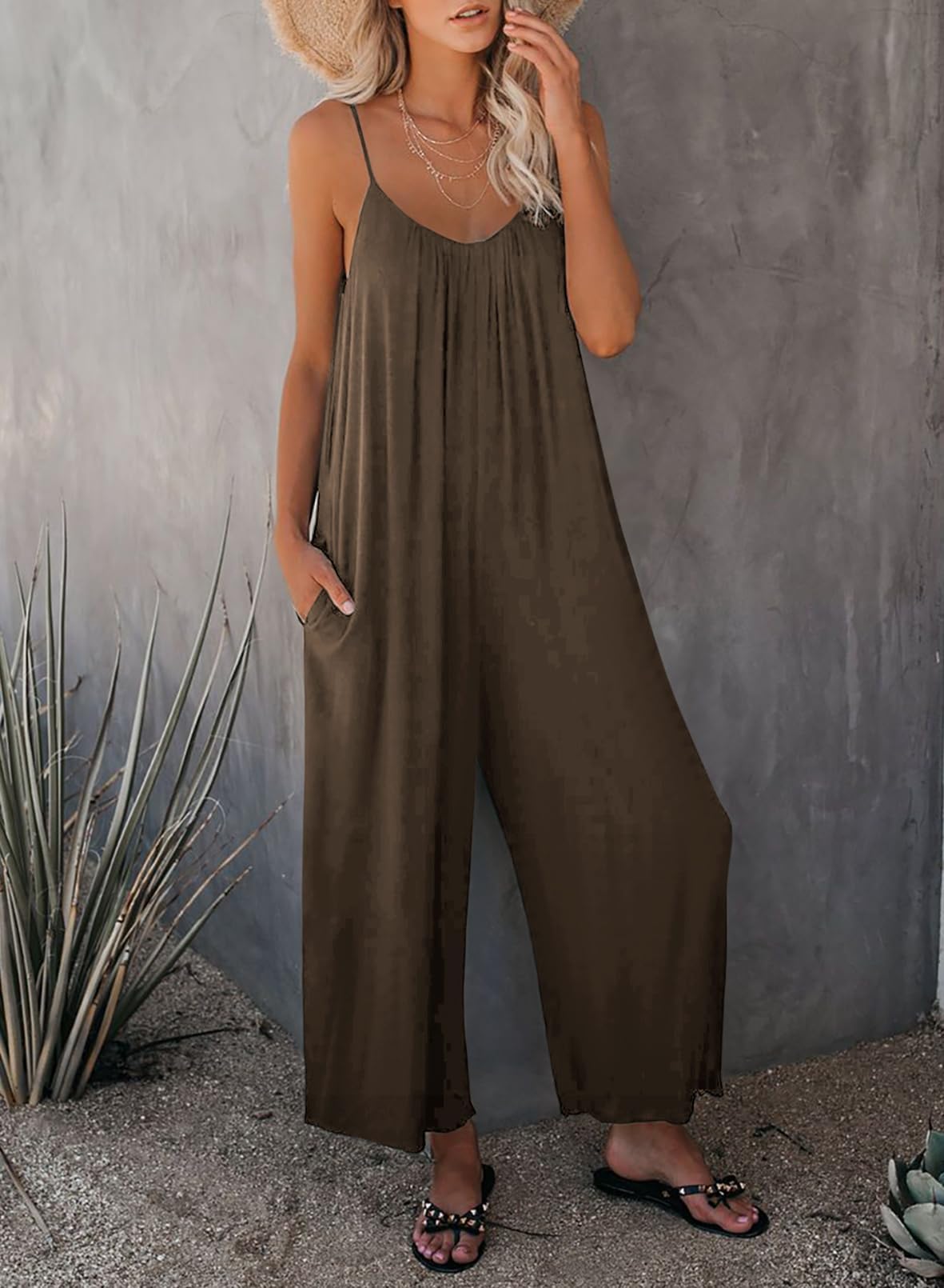 Foto 4 pulgar | Mono Happy Sailed Para Mujer, Talla Grande, Marrón Veraniego, 4xl - Venta Internacional.
