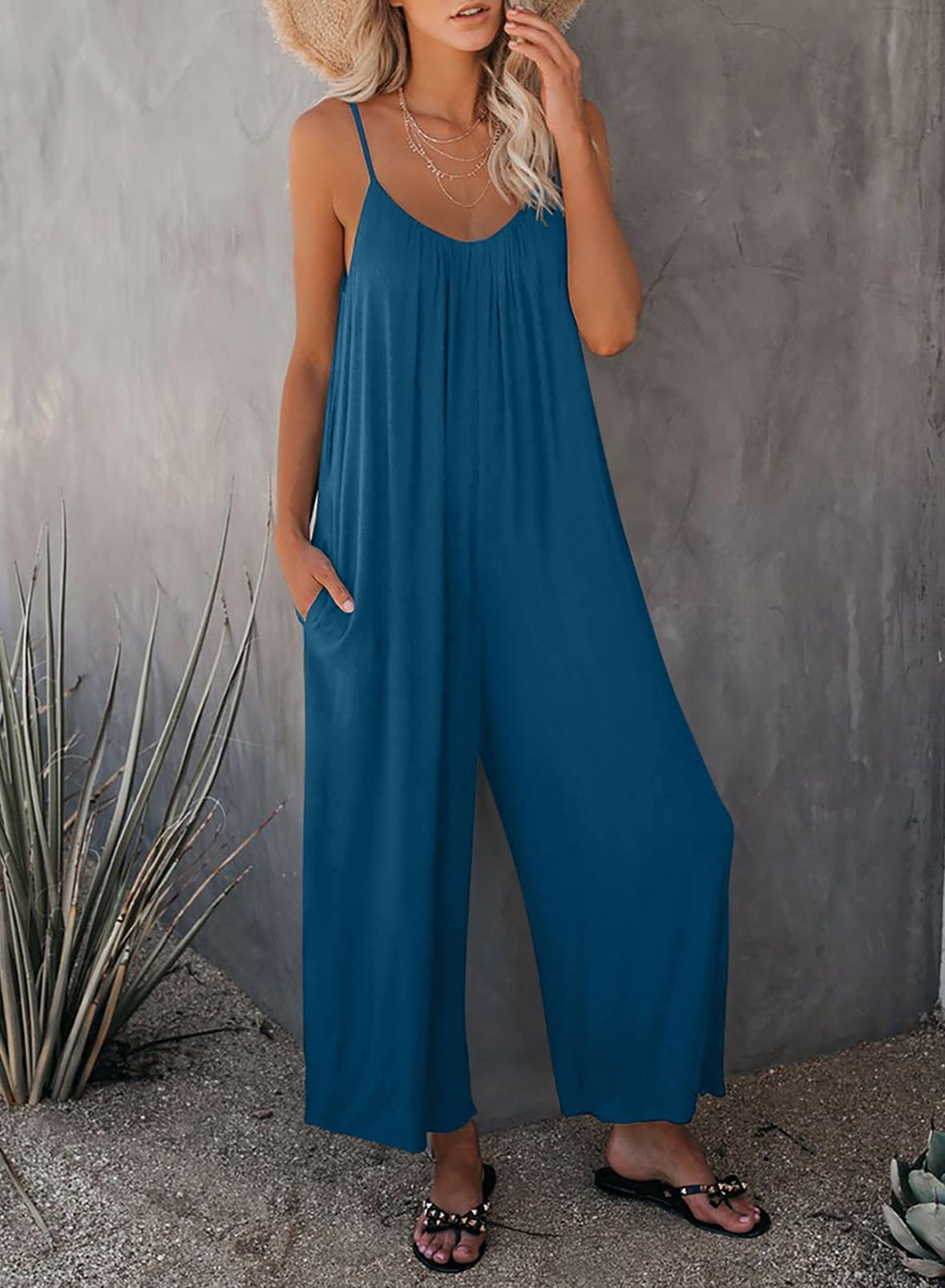 Foto 2 | Mono Happy Sailed Boho Para Mujer, Holgado, Azul, 3xl - Venta Internacional.
