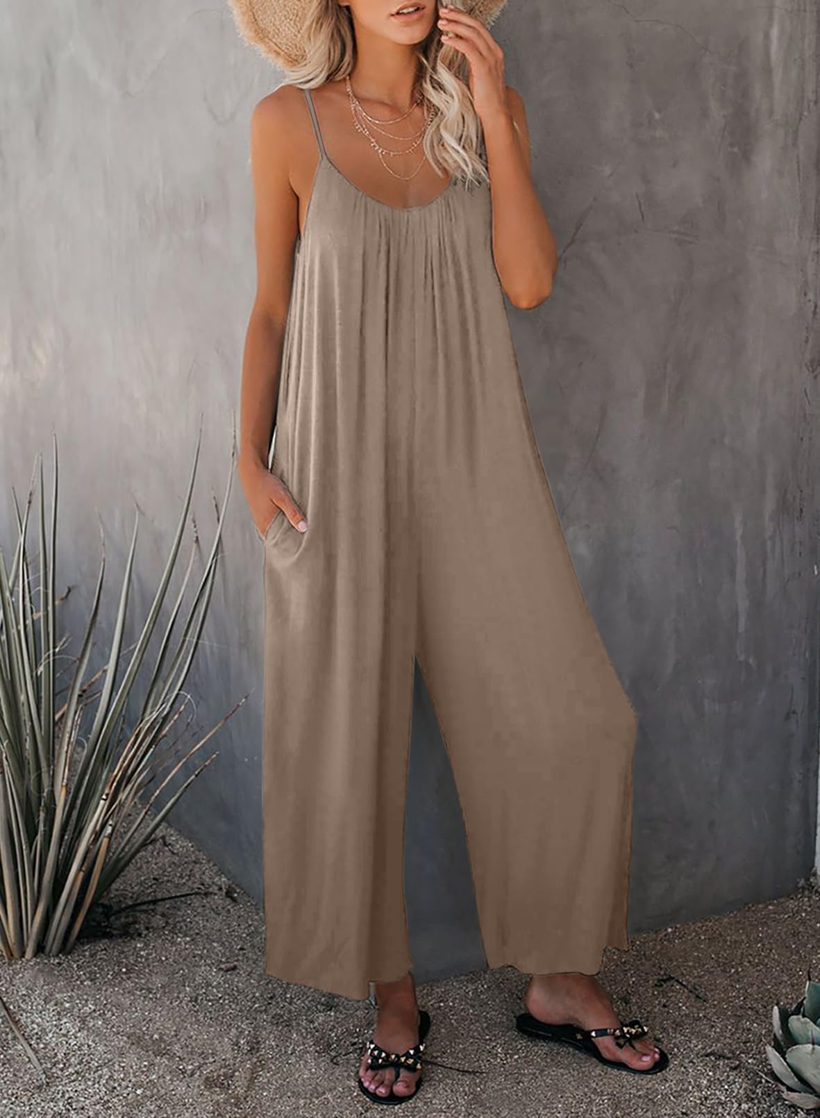 Foto 3 pulgar | Mono Happy Sailed Para Mujer, Casual, De Verano, Sin Mangas, Marrón - Venta Internacional.