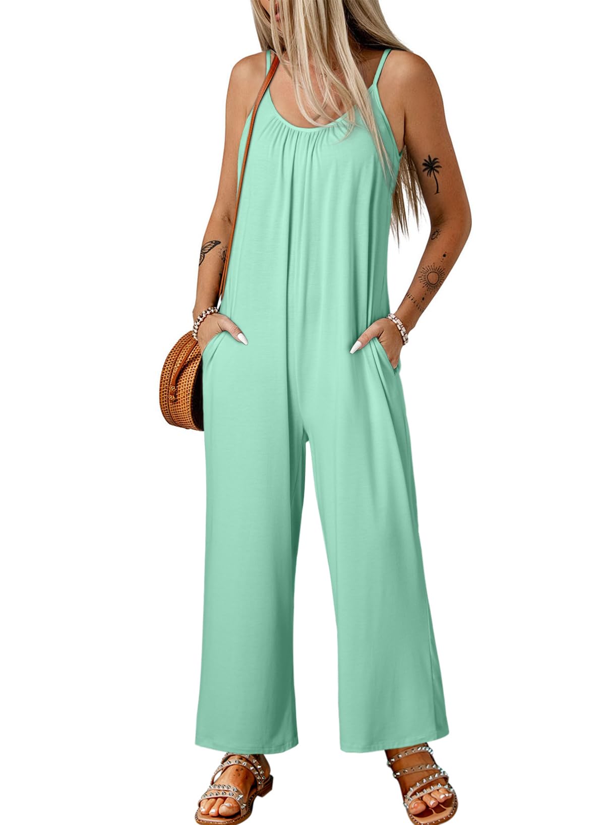 Foto 2 pulgar | Mono Happy Sailed Dressy Summer Sin Mangas Verde Para Mujer - Venta Internacional.