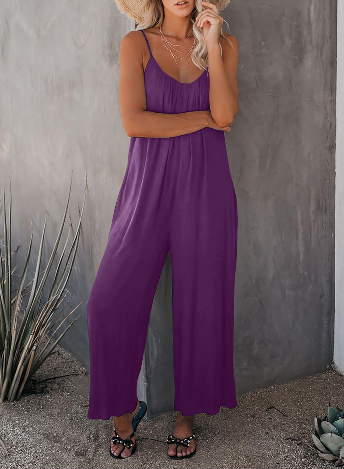 Foto 4 pulgar | Mono Happy Sailed 2025 De Verano Sin Mangas Para Mujer, Color Morado - Venta Internacional.