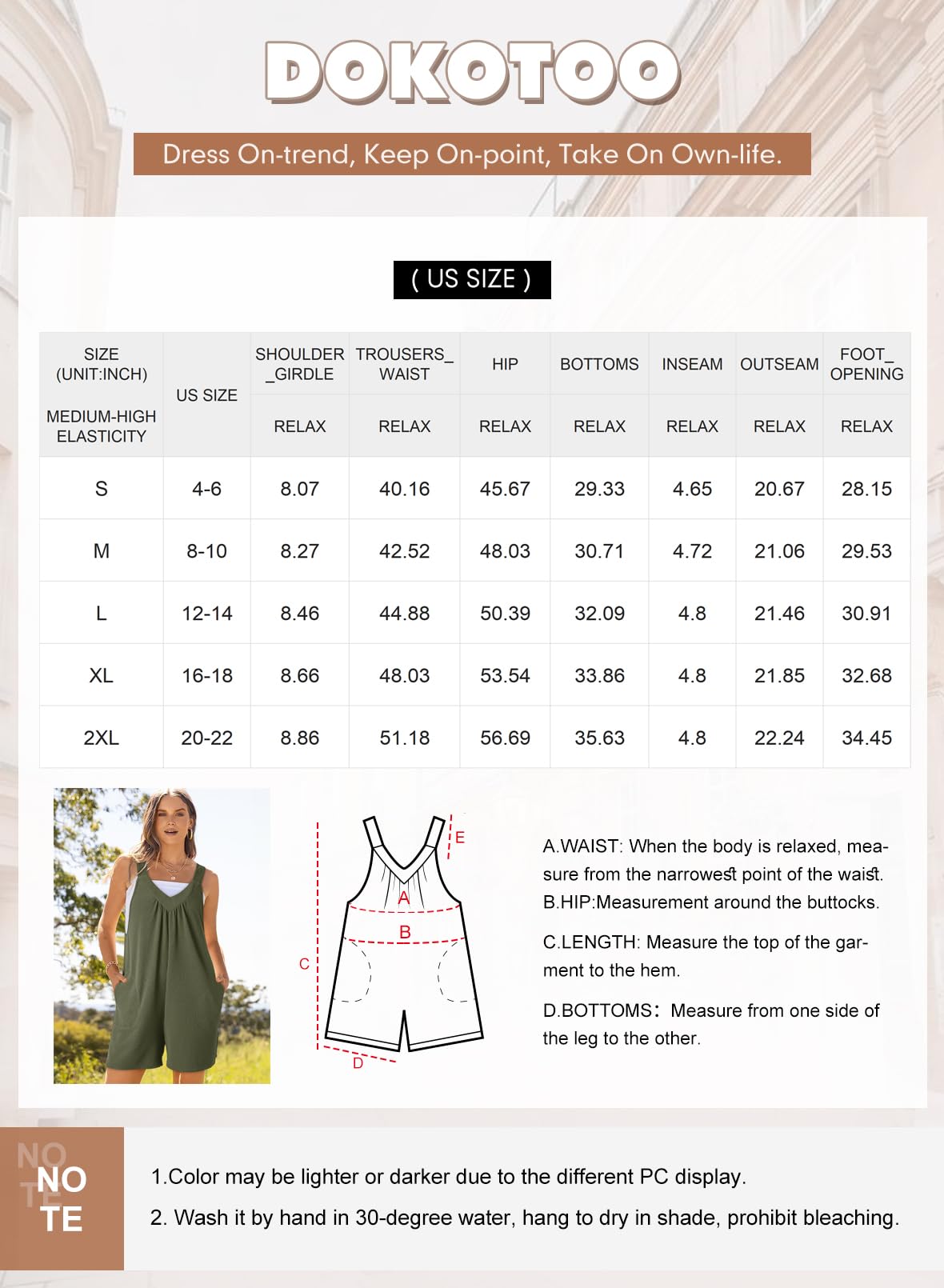 Foto 6 | Mono Dokotoo Fern Green Con Bolsillos Para Mujer - Venta Internacional.