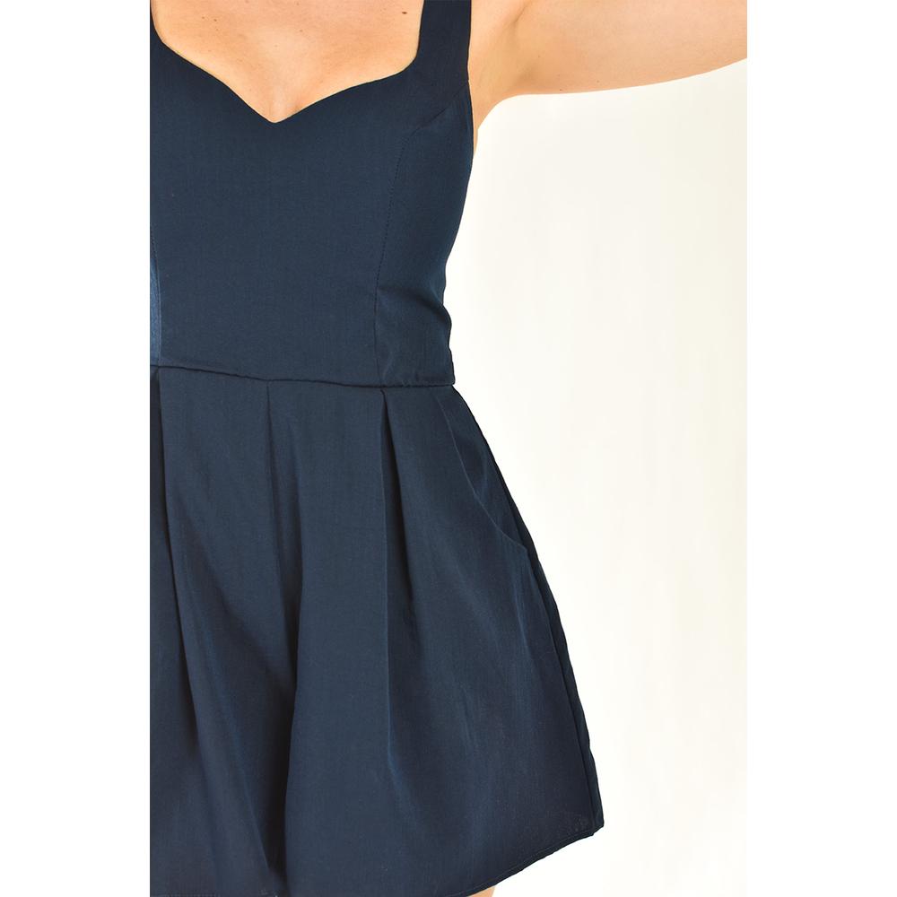 Foto 4 | Jumpsuit Corto Con Bolsillos Roman Fashion/juvenil, 3682 (azul Marino) Azul Marino