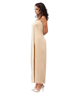 Foto 2 | Jumpsuit Casual Strapless Pantalón Amplio Rouss Beige