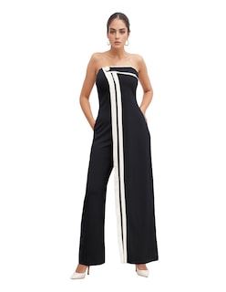 Foto 1 | Jumpsuit Casual Strapless Pantalón Amplio Rouss Negro