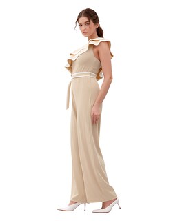 Foto 2 | Jumpsuit Casual Pantalón Amplio Olanes Rouss Beige