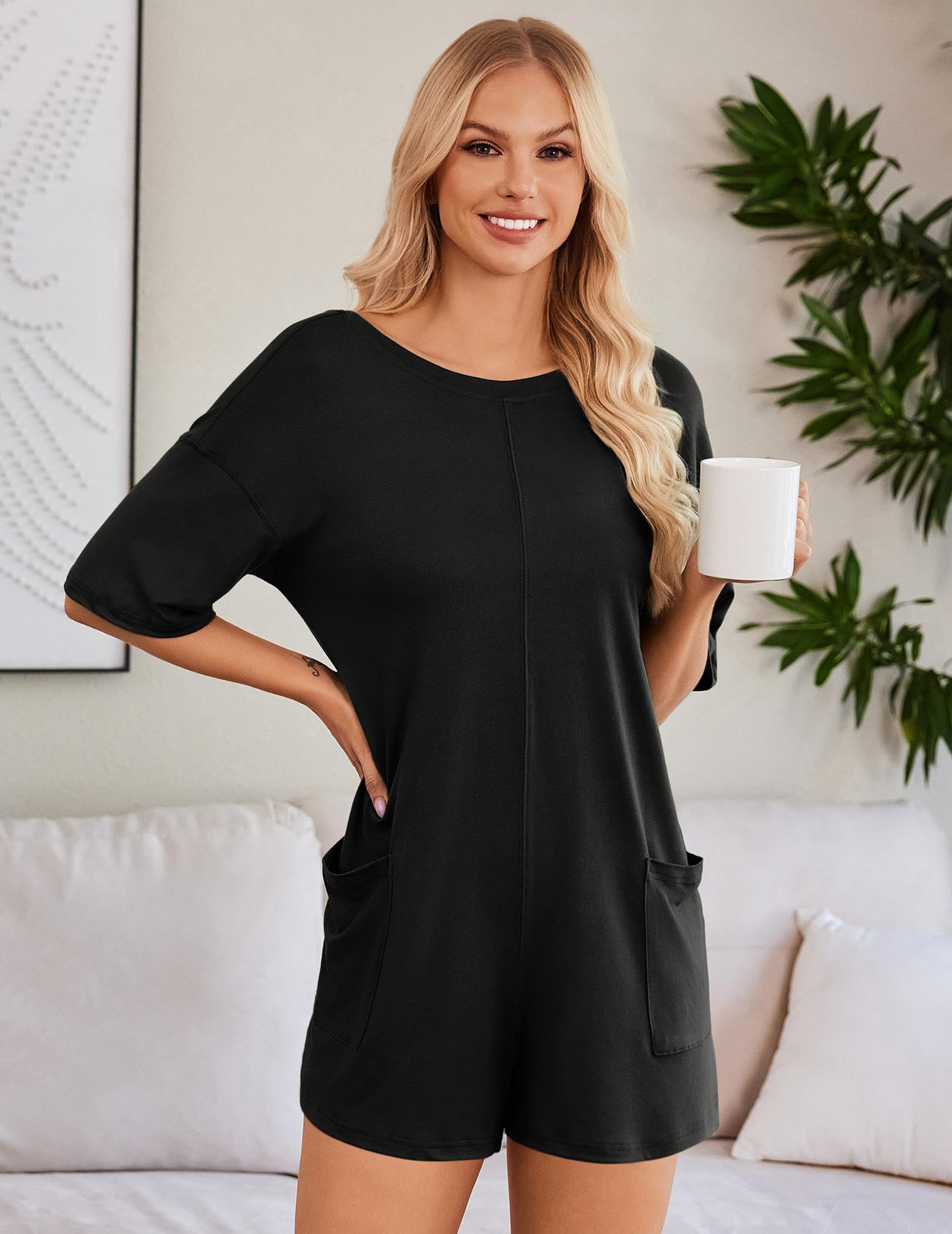 Foto 5 pulgar | Camiseta Holgada Reversible De Verano Romper Ekouaer Para Mujer - Venta Internacional.