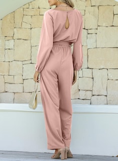 Foto 2 | Mono Holgado Happy Sailed De Manga Larga Para Mujer, Talla M, Color Rosa - Venta Internacional.