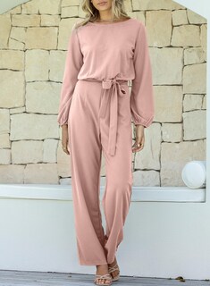 Foto 3 | Mono Holgado Happy Sailed De Manga Larga Para Mujer, Talla M, Color Rosa - Venta Internacional.