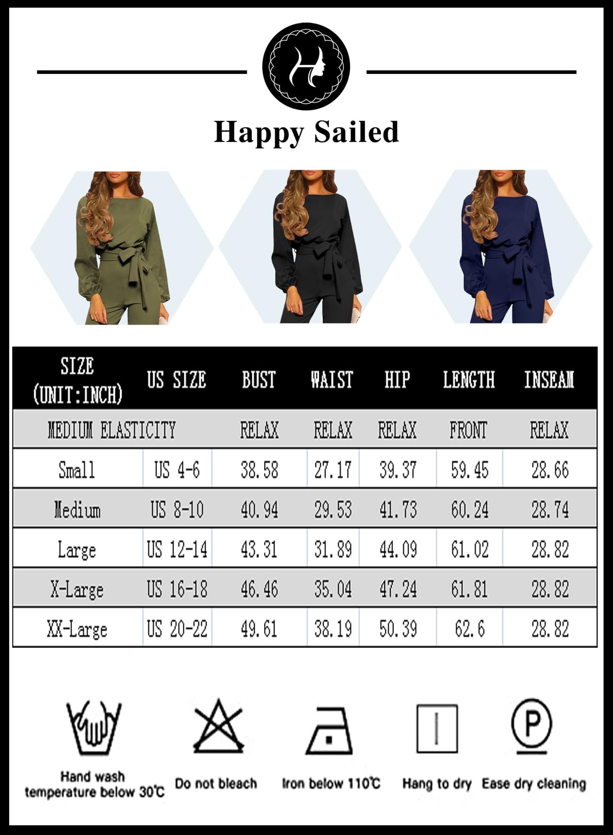 Foto 7 pulgar | Mono Holgado Happy Sailed De Manga Larga Para Mujer, Talla M, Color Rosa - Venta Internacional.