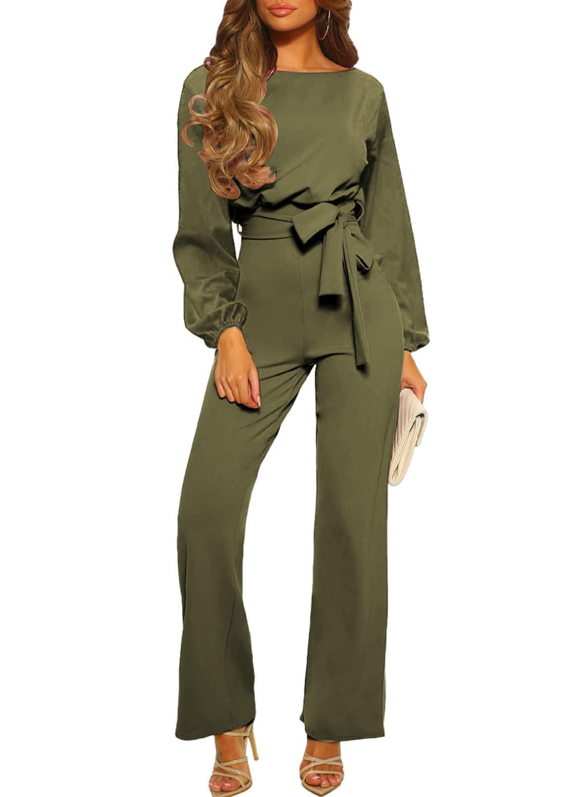 Mono Holgado Happy Sailed De Manga Larga Para Mujer, Color Verde, Talla M - Venta Internacional.