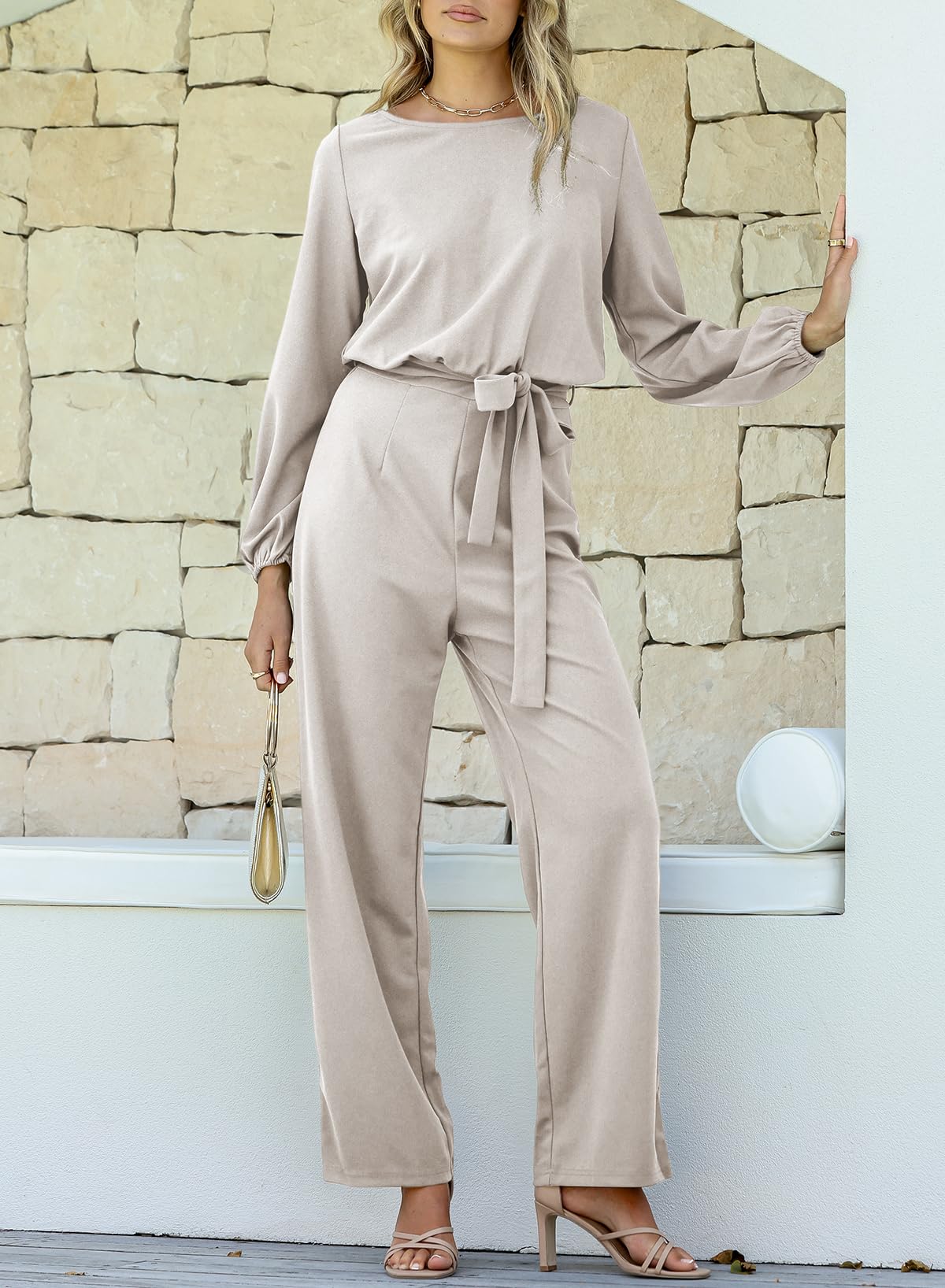 Foto 8 pulgar | Mono Happy Sailed Para Mujer, Casual, Holgado, Pernera Ancha, Gris, Talla S - Venta Internacional.