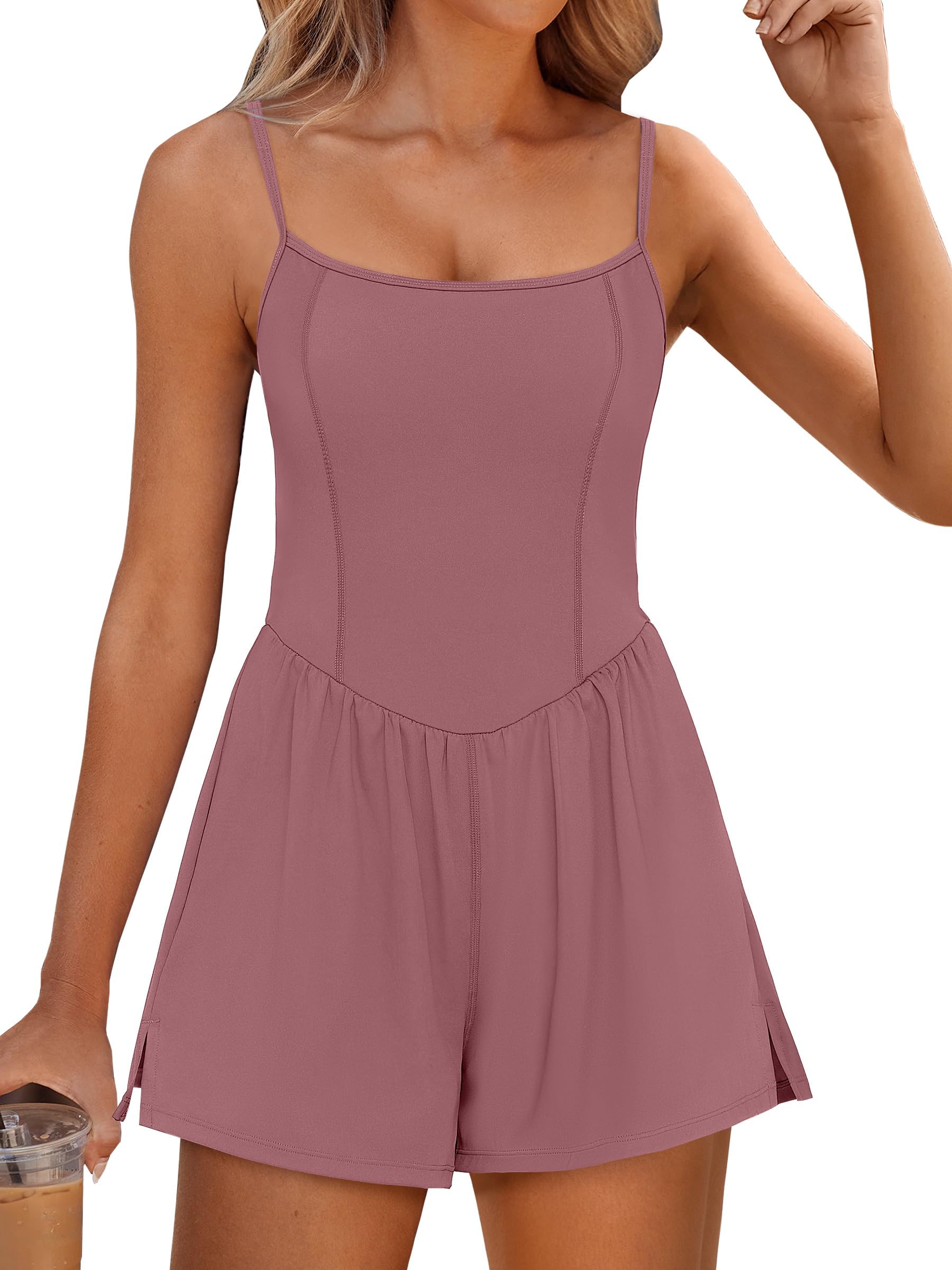Mono Anrabess Para Mujer Sin Mangas Con Tirantes Finos, Color Rosa Oscuro - Venta Internacional.