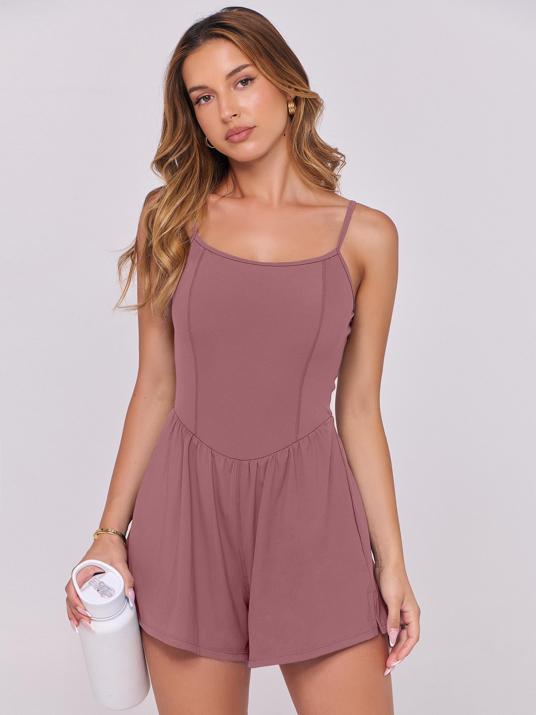 Foto 5 | Mono Anrabess Para Mujer Sin Mangas Con Tirantes Finos, Color Rosa Oscuro - Venta Internacional.