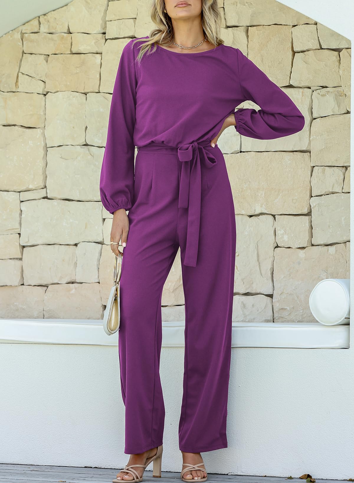 Foto 6 pulgar | Mono Happy Sailed Dressy Para Mujer, Holgado, Color Morado, Talla Xl - Venta Internacional.