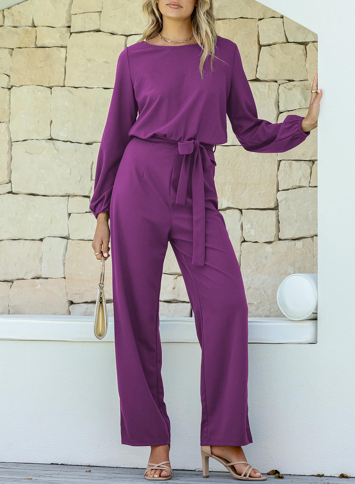 Foto 8 pulgar | Mono Happy Sailed Dressy Para Mujer, Holgado, Color Morado, Talla Xl - Venta Internacional.