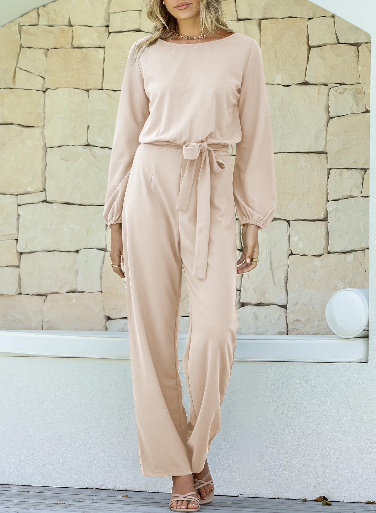 Foto 4 pulgar | Monos Happy Sailed Casual Para Mujer Elegant Apricot Xl - Venta Internacional.