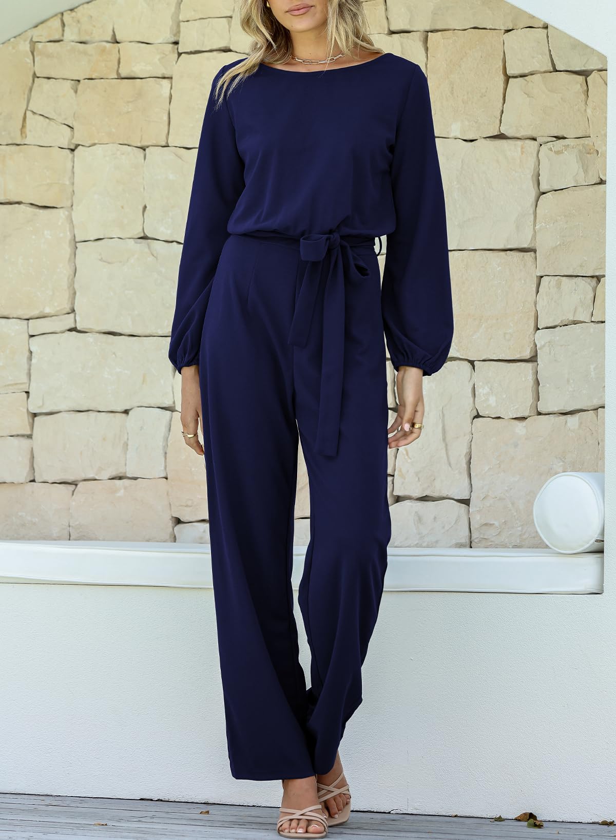Foto 3 | Mono Happy Sailed Para Mujer, Holgado, Manga Larga, Azul, Talla L - Venta Internacional.