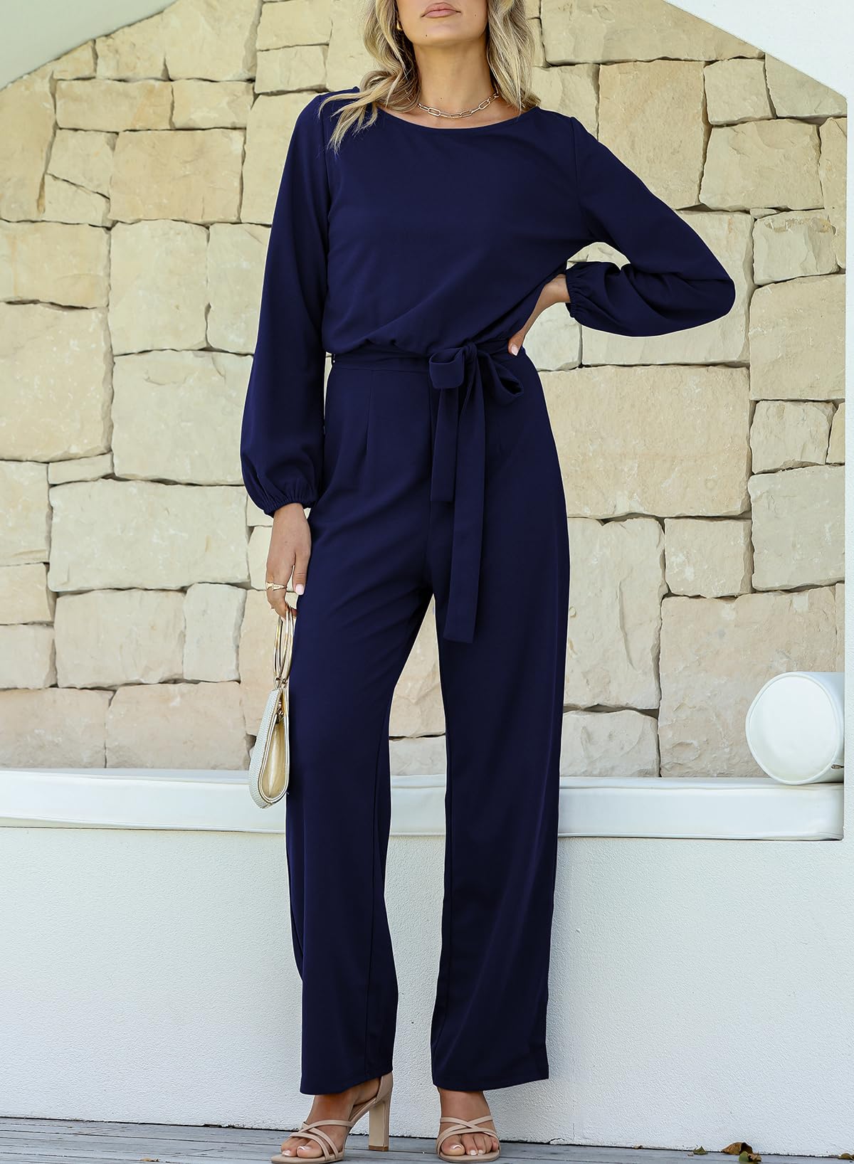 Foto 4 | Mono Happy Sailed Para Mujer, Holgado, Manga Larga, Azul, Talla L - Venta Internacional.