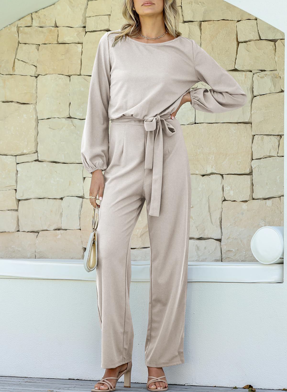 Foto 5 pulgar | Mono Happy Sailed Para Mujer, Casual, Holgado, Pernera Ancha, Gris, Talla S - Venta Internacional.