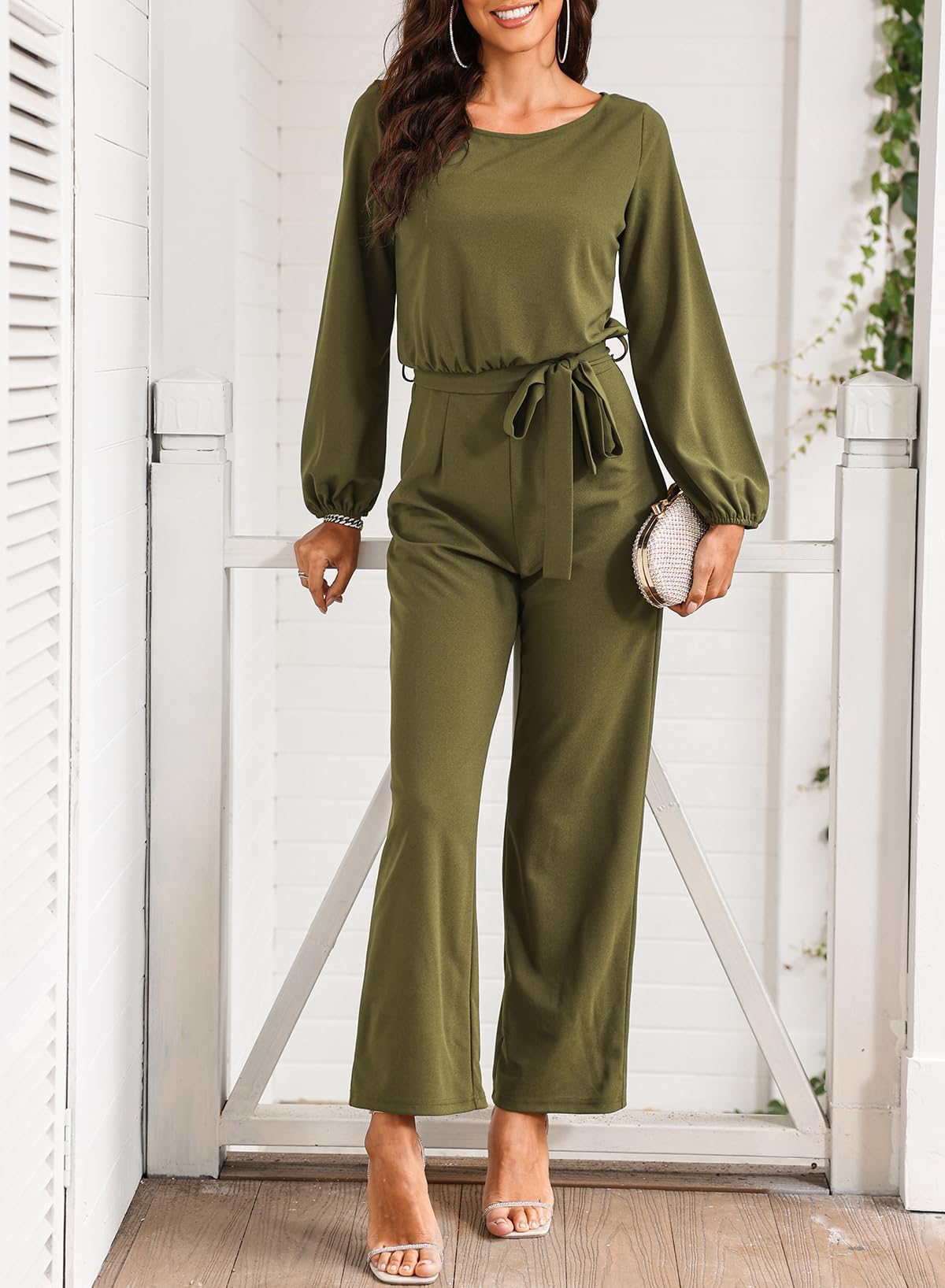 Foto 5 | Mono Happy Sailed De Manga Larga Para Mujer, Color Verde, Talla L - Venta Internacional.