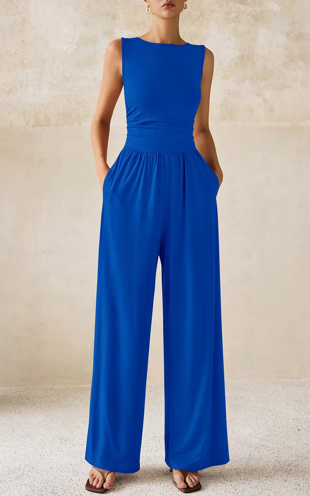 Foto 4 | Mono Prettygarden De Una Pieza Para Mujer, Sin Mangas, S, Azul Real - Venta Internacional.