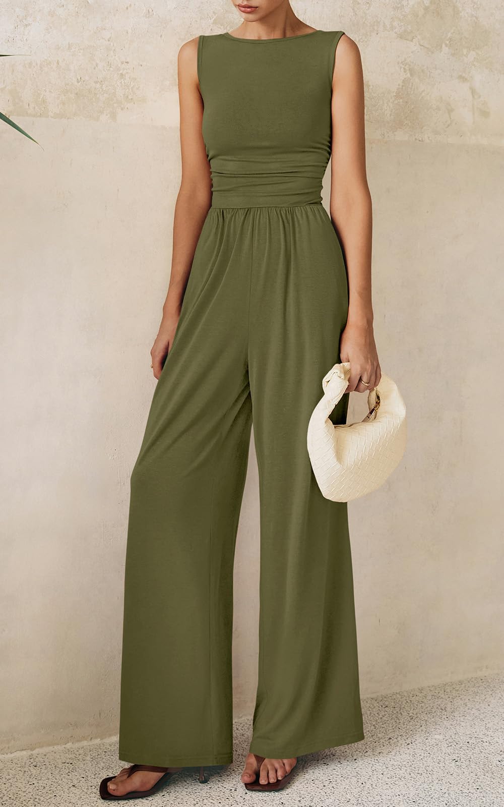 Foto 2 | Mono Prettygarden De Una Sola Pieza Para Mujer, Sin Mangas, S, Color Verde Militar - Venta Internacional.