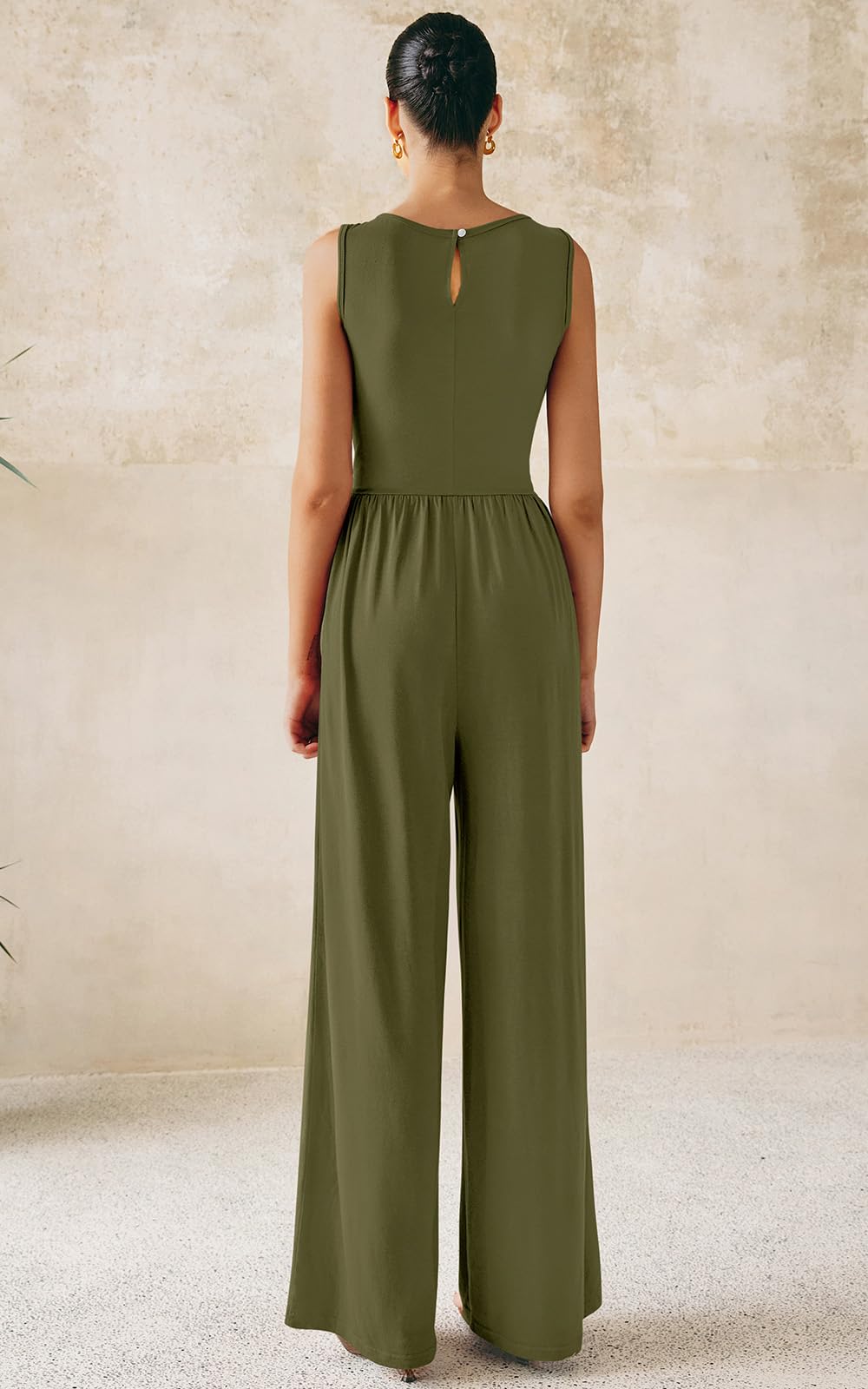 Foto 5 | Mono Prettygarden De Una Sola Pieza Para Mujer, Sin Mangas, S, Color Verde Militar - Venta Internacional.
