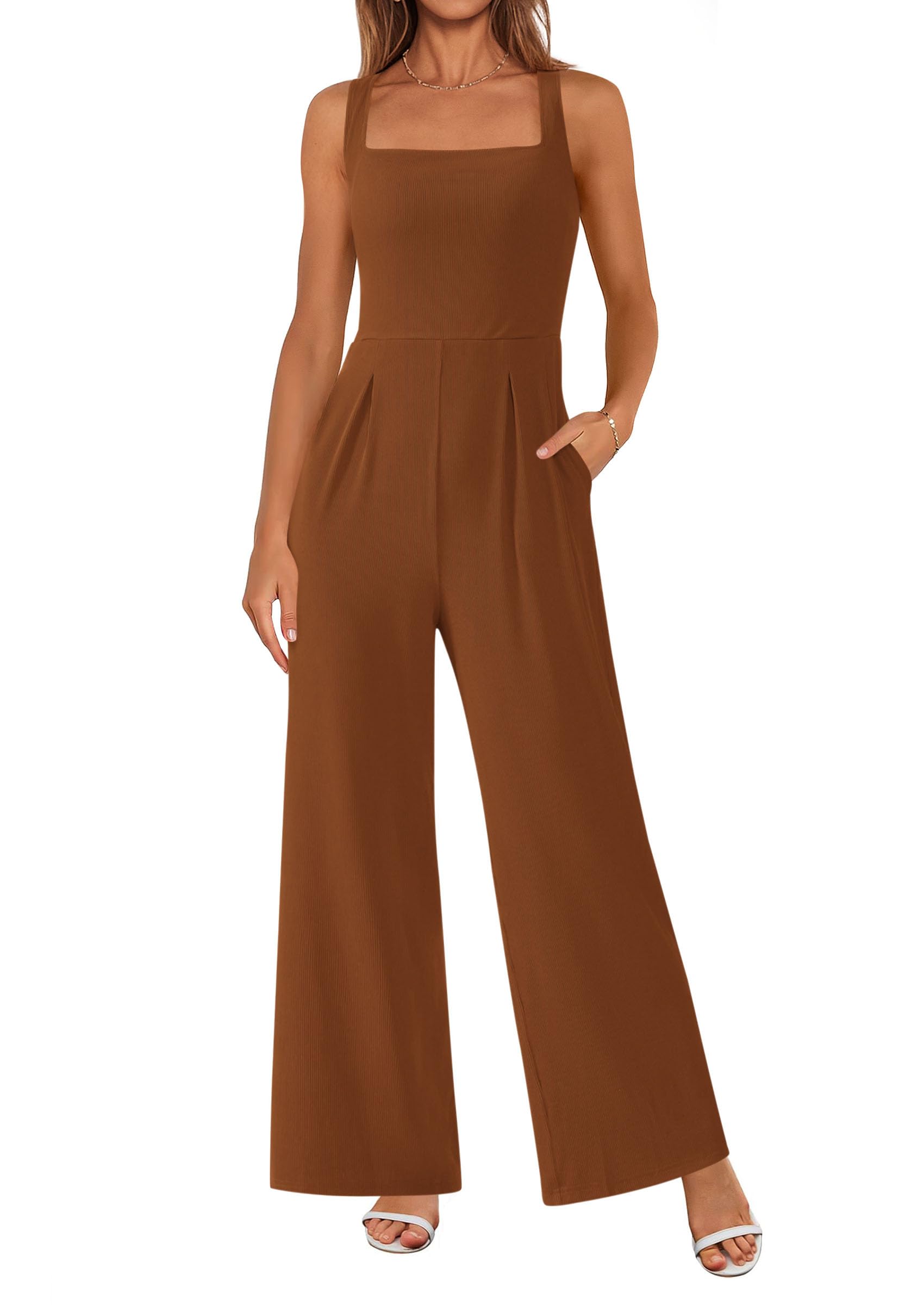 Foto 1 | Mono Prettygarden De Verano Sin Mangas Para Mujer, Color Marrón - Venta Internacional.