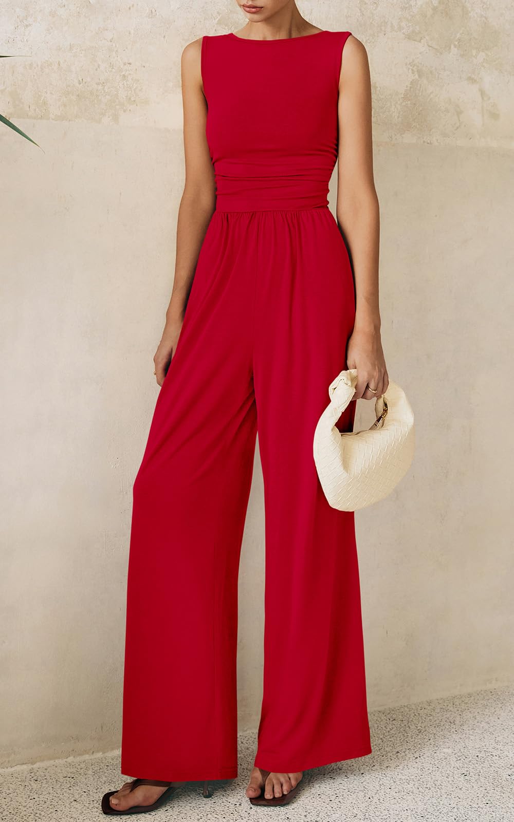 Foto 2 | Mono Prettygarden De Una Pieza Para Mujer Sin Mangas, Color Rojo - Venta Internacional.