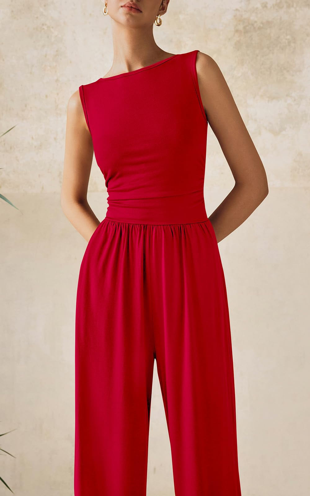 Foto 4 pulgar | Mono Prettygarden De Una Pieza Para Mujer Sin Mangas, Color Rojo - Venta Internacional.