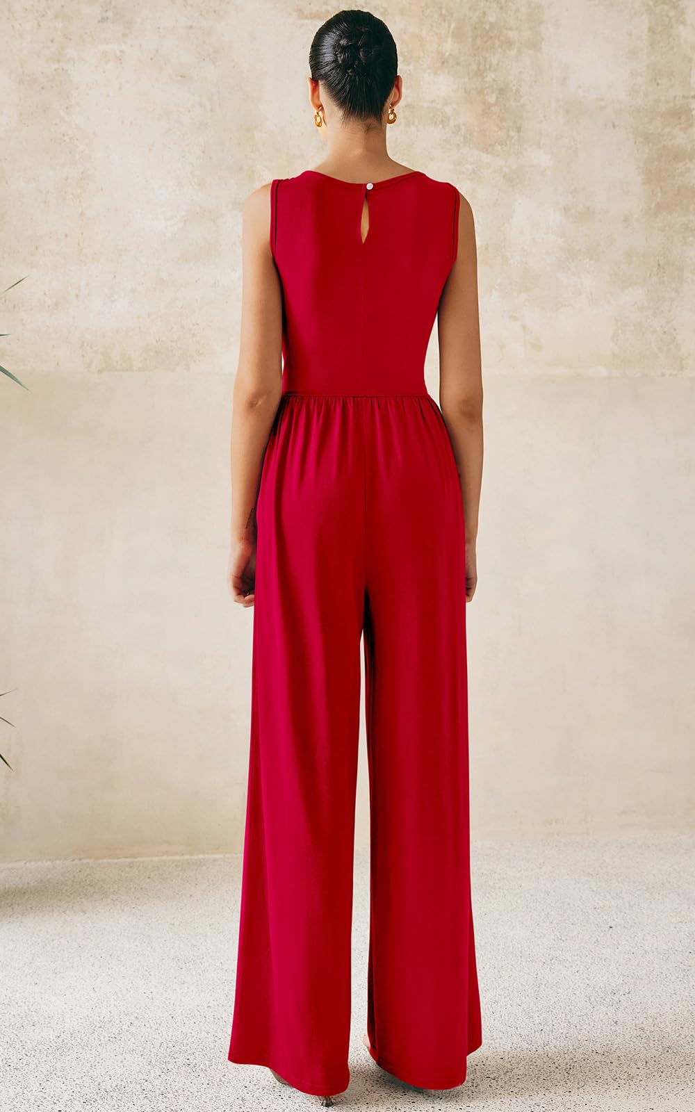 Foto 5 | Mono Prettygarden De Una Pieza Para Mujer Sin Mangas, Color Rojo - Venta Internacional.