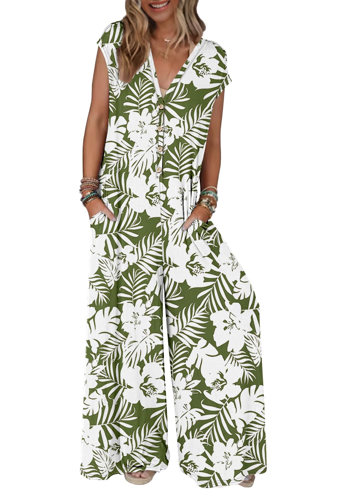 Foto 2 pulgar | Mono Merokeety Para Mujer, Verano 2025, Manga Corta, Verde, Xl - Venta Internacional.