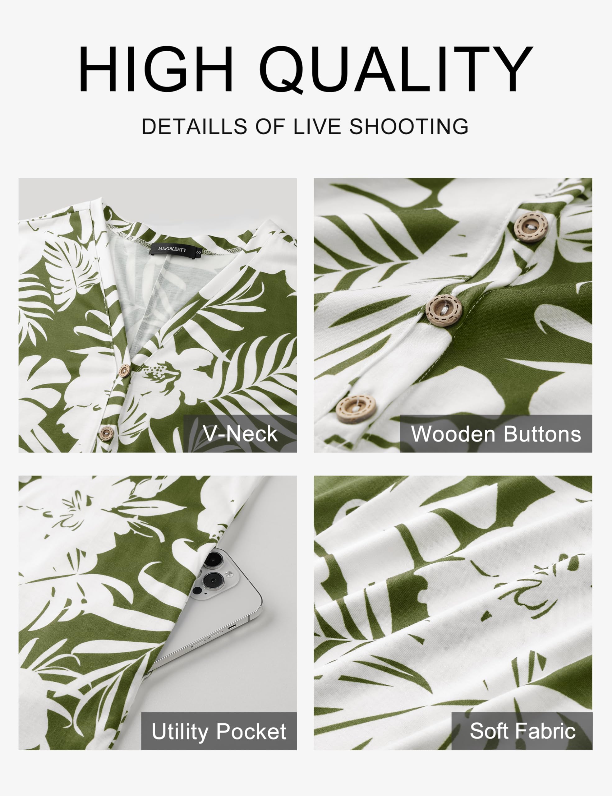 Foto 5 | Mono Merokeety Para Mujer, Verano 2025, Manga Corta, Verde, Xl - Venta Internacional.