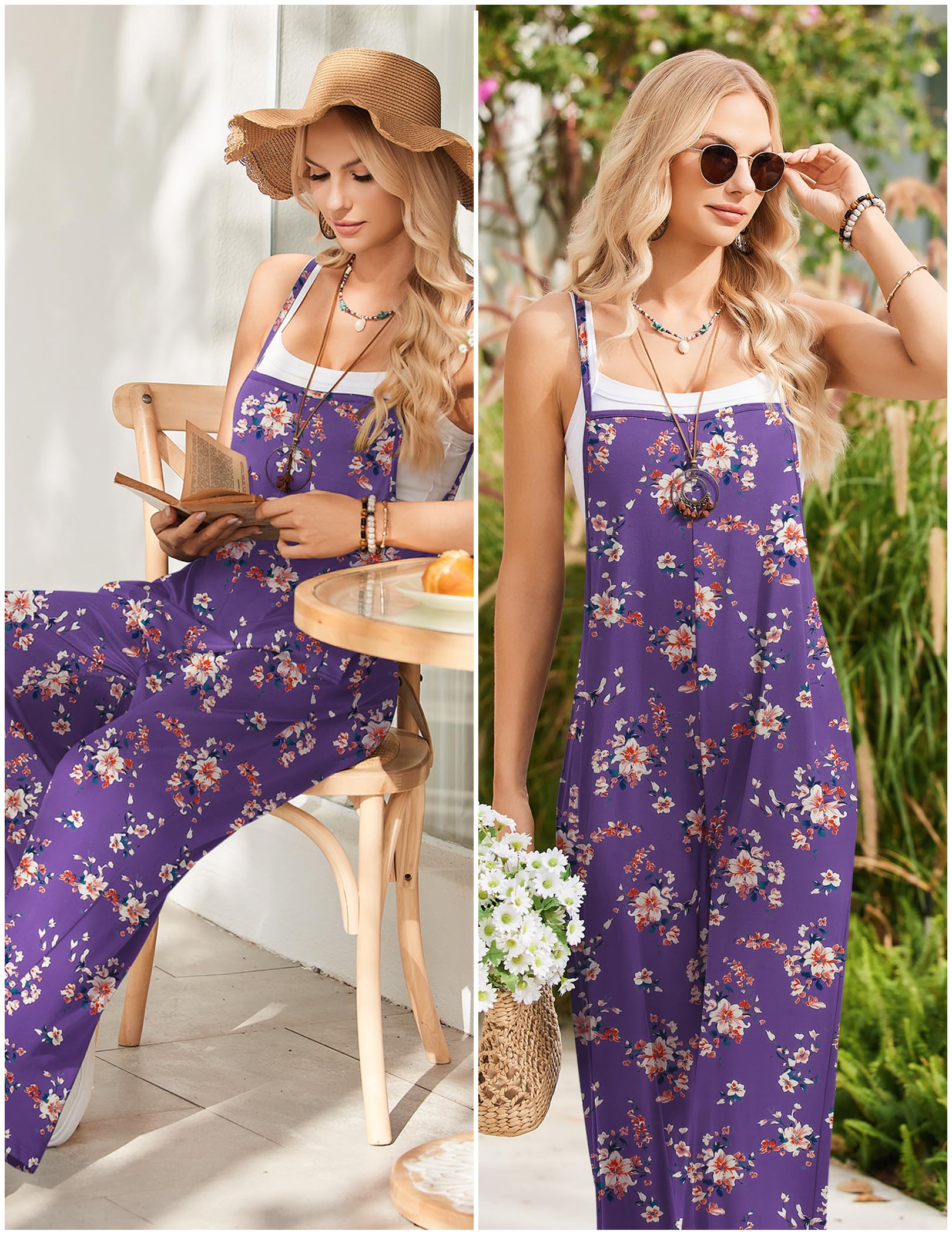 Foto 5 pulgar | Mono Ekouaer Para Mujer, Estilo Bohemio, Con Pernera Ancha Y Bolsillos, Estilo Bohemio - Venta Internacional.