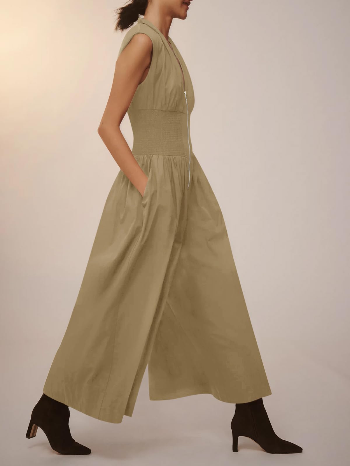 Foto 3 | Mono Cicky Bell Para Mujer, Cuello En V, Casual, Elegante, De Verano - Venta Internacional.